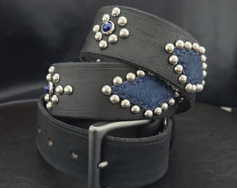 Handmade, vintage-inspired rockabilly belt custom-made for your size.