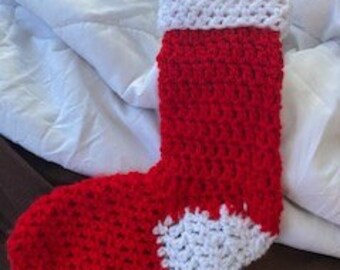 Medium-sized crochet Christmas stocking