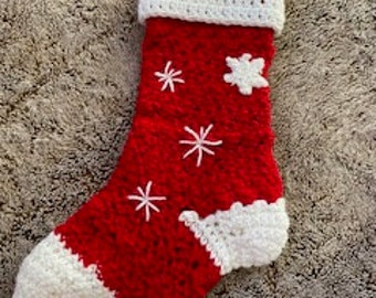 Full-sized crochet Christmas stocking