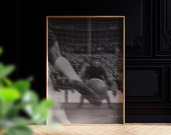 Minimalist Football Poster, Black White Sports Art, Motivational Decor (Digital Download)