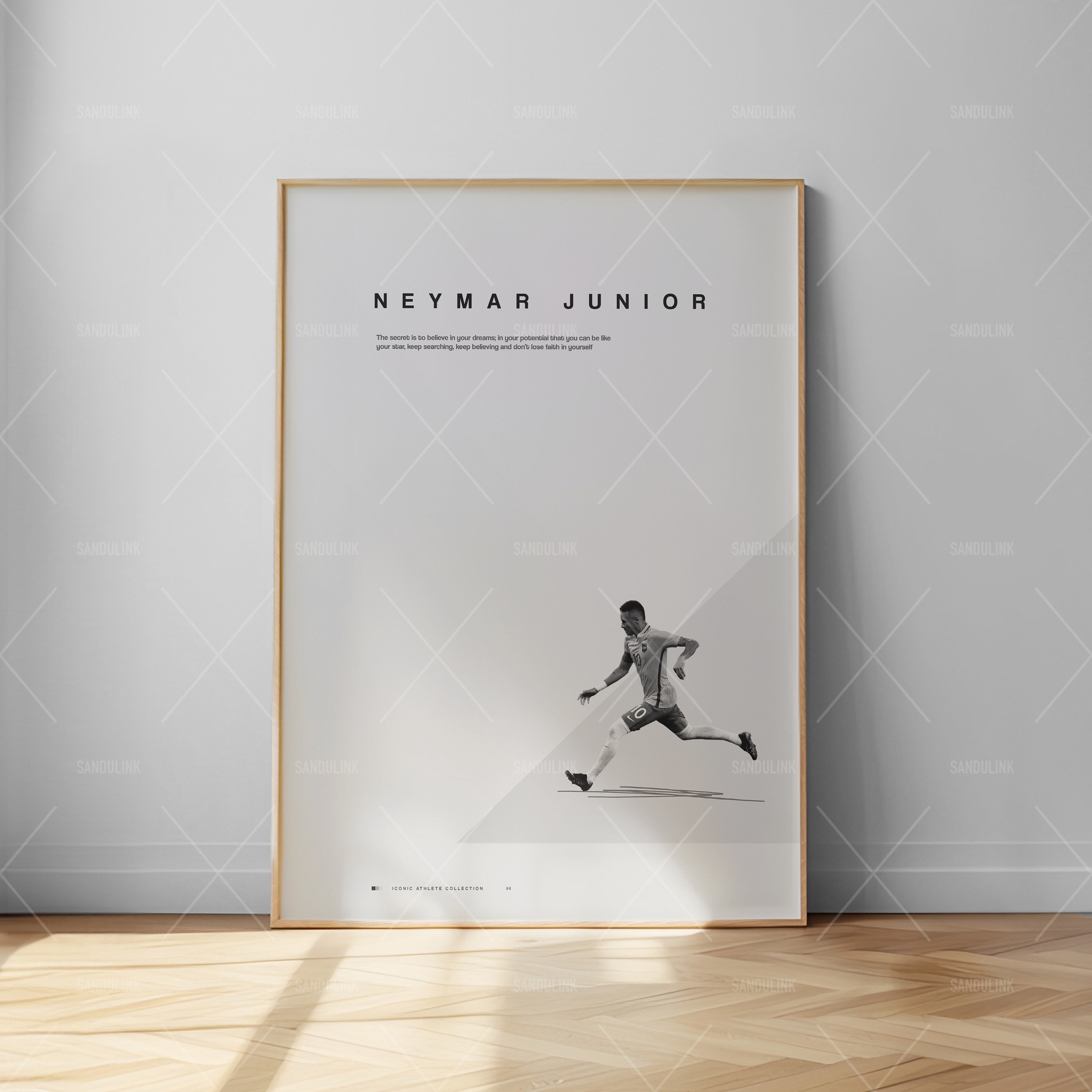 Neymar Jr Poster, Poster for Men, Soccer Art Print, Soccer Gifts, Sports Poster, Monochrome, Football Poster, Minimalist, Soccer Wall Art