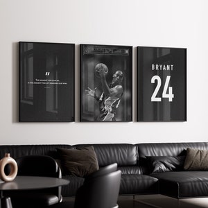 Pacchetto di poster sulla definizione della mentalità Mamba di Kobe Bryant, stampe dei LA Lakers, arte murale stampabile del basket NBA Black Mamba