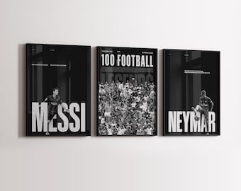 Football Legends Print Set: Mid-Century Modern Sports Art (Digital Download)