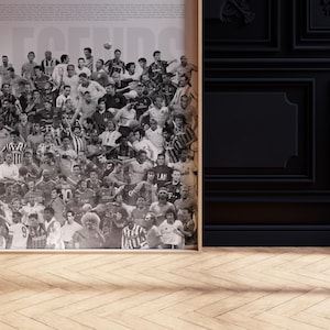 100 Football Legends (Gray), Soccer Poster, Football Poster, Mid-Century Modern, Football Wall Art, Soccer Wall Art, Gift for Him