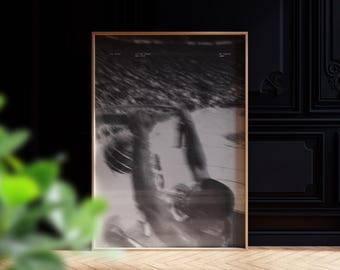 Minimalist Basketball Poster, Motivational Sports Wall Art, Black White Print (Digital Download)