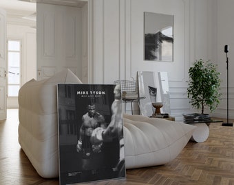 Mike Tyson Poster, Boxing Wall Art, Prints Downloadable, Black And White