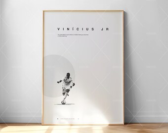Vinicius Jr. Soccer Poster: Minimalist Mid-Century Modern Football Art (Digital Download)