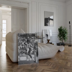 Diego Maradona Poster, Football Art Print, Monochrome, Mid-Century Modern