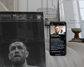 Conor McGregor, UFC Print, Digital Poster, Minimalist, MMA Art Print for Home Decor, Gift for Him
