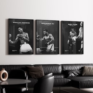 Boxing Poster Bundle - Mike Tyson, Muhamed Ali, Sugar Ray Robinson, Boxing Wall Art