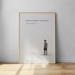 Impresión artística minimalista de Ronaldinho Gaucho (descarga digital)