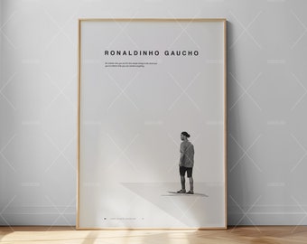 Ronaldinho Gaucho Motivation Poster, Poster for Men, Soccer Art Print, Sports Poster, Football Player Poster, Minimalist, Soccer Gift