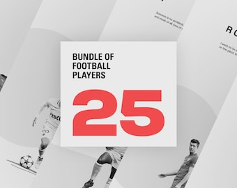 25 Football Legends Poster Bundle: Mid-Century Modern Soccer Wall Art (Digital Download)