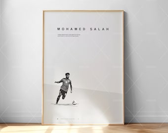 Mohamed Salah Soccer Art Print: Mid-Century Modern Football Poster (Digital Download)
