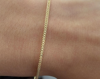 10K Gold Franco Bracelet - 1.4mm for men and women with Royal and luxury look