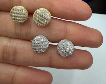 925 Sterling Silver with VVS Moissanite Round Earrings