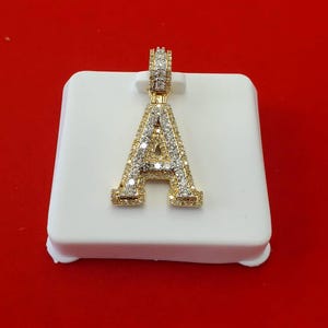 Natural Gold and Diamond Initial A Pendant