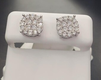 Sterling Silver 925 with VVS Moissanite screwback Round stone Earrings