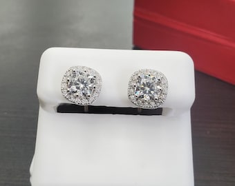 Sterling Silver With VVS Moissanite Screw Back  Earrings