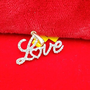 10K GOLD with Natural Diamonds custom LOVE Pendant