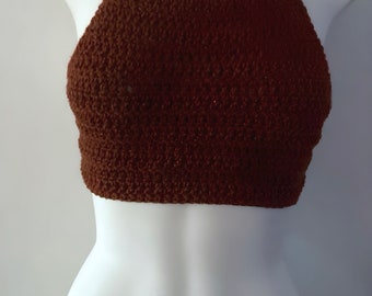 Crop top crochet femme