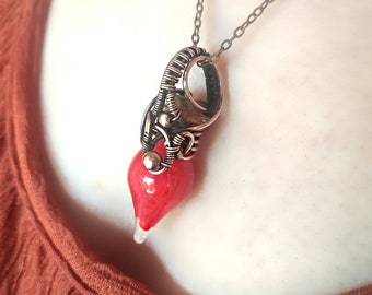 Healing Potion Vial Necklace – Red Bottle Pendant – Vampire Blood Inspired Jewelry – Health Potion Charm