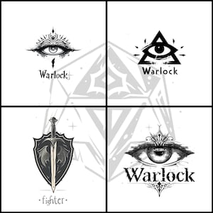 60 RPG Class Logos – Printable Digital Icons for Fantasy Roleplaying Games