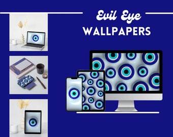 3D evil eye digital wallpaper