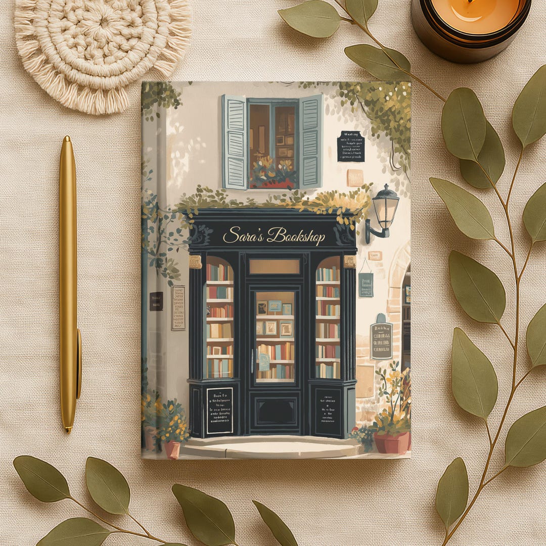 Personalized Bookstore Notebook, Cozy Book Lover Journal, Custom Reader ...
