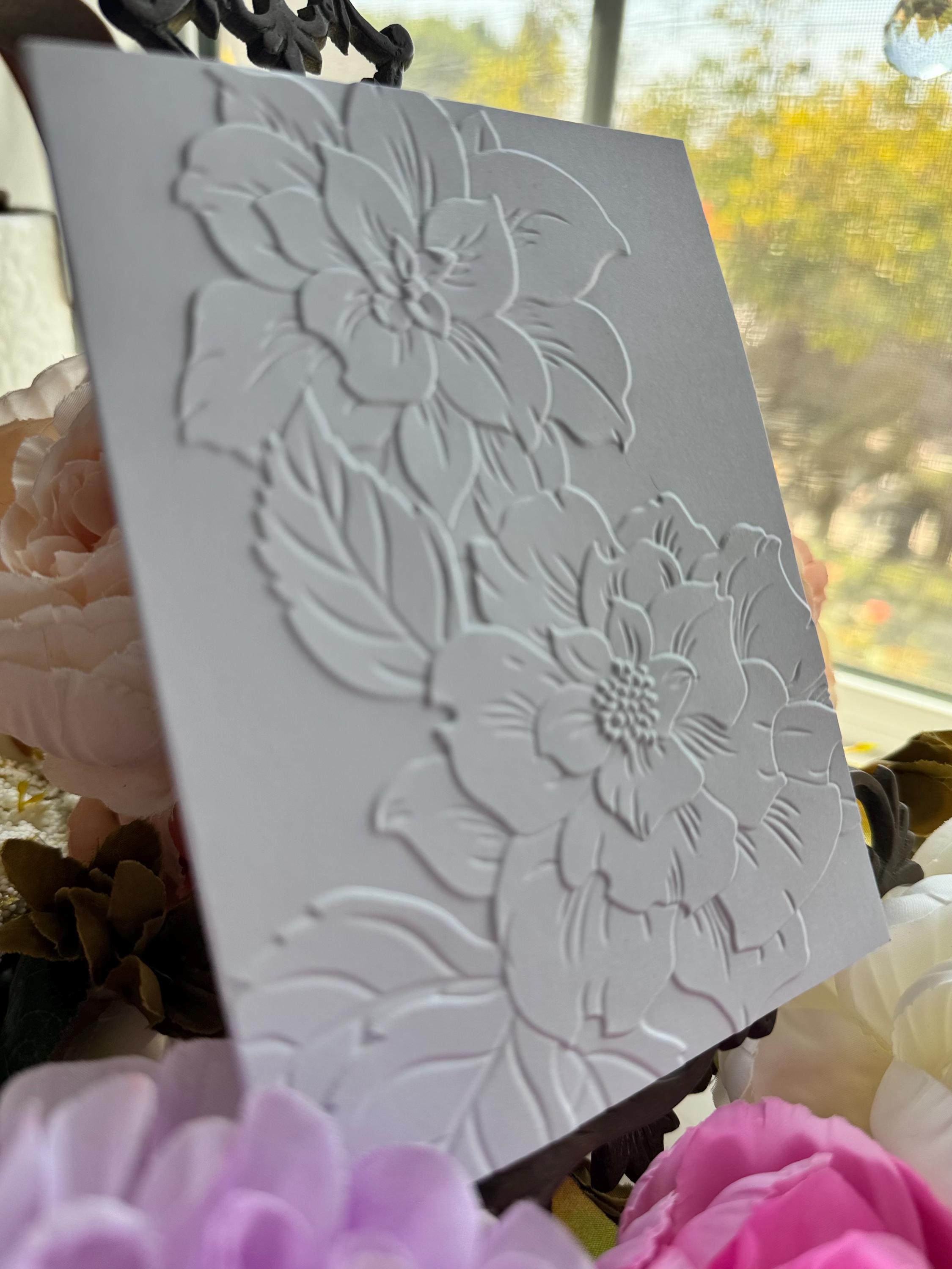Camelia Embossed Cards Blank Floral Notecards Boxed Stationery Set - Etsy