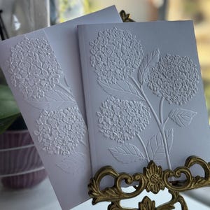 Hydrangea Embossed Cards Blank Floral Notecards Boxed Stationery Set - Etsy