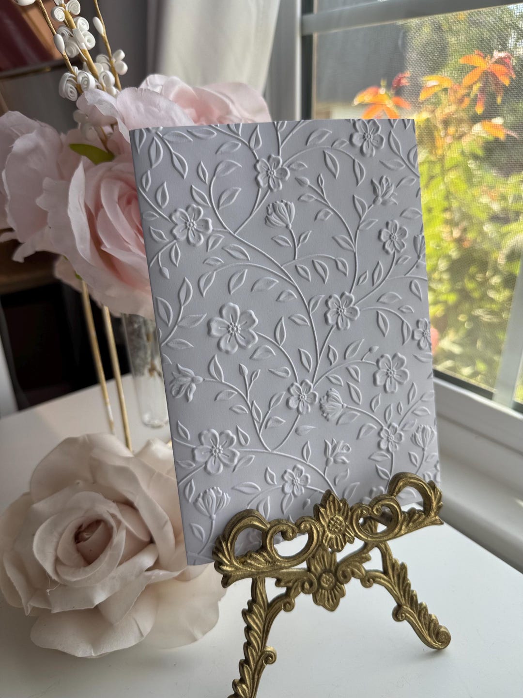 Embossed 5x7 Floral Vines Blank Notecard Boxed Stationery Set - Etsy