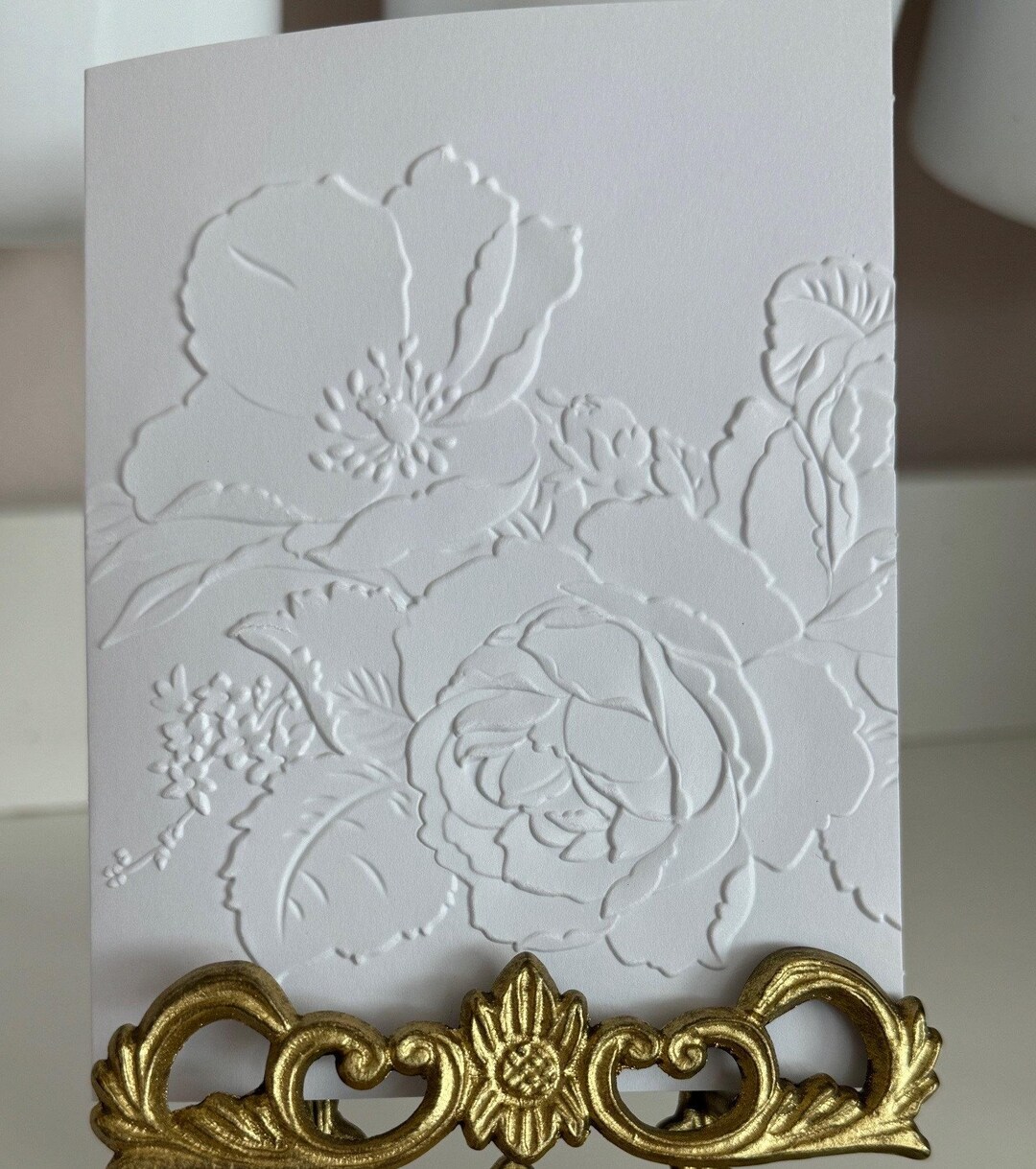 Rose and Poppy Floral Embossed Blank Note Card Boxed Stationery Set - Etsy