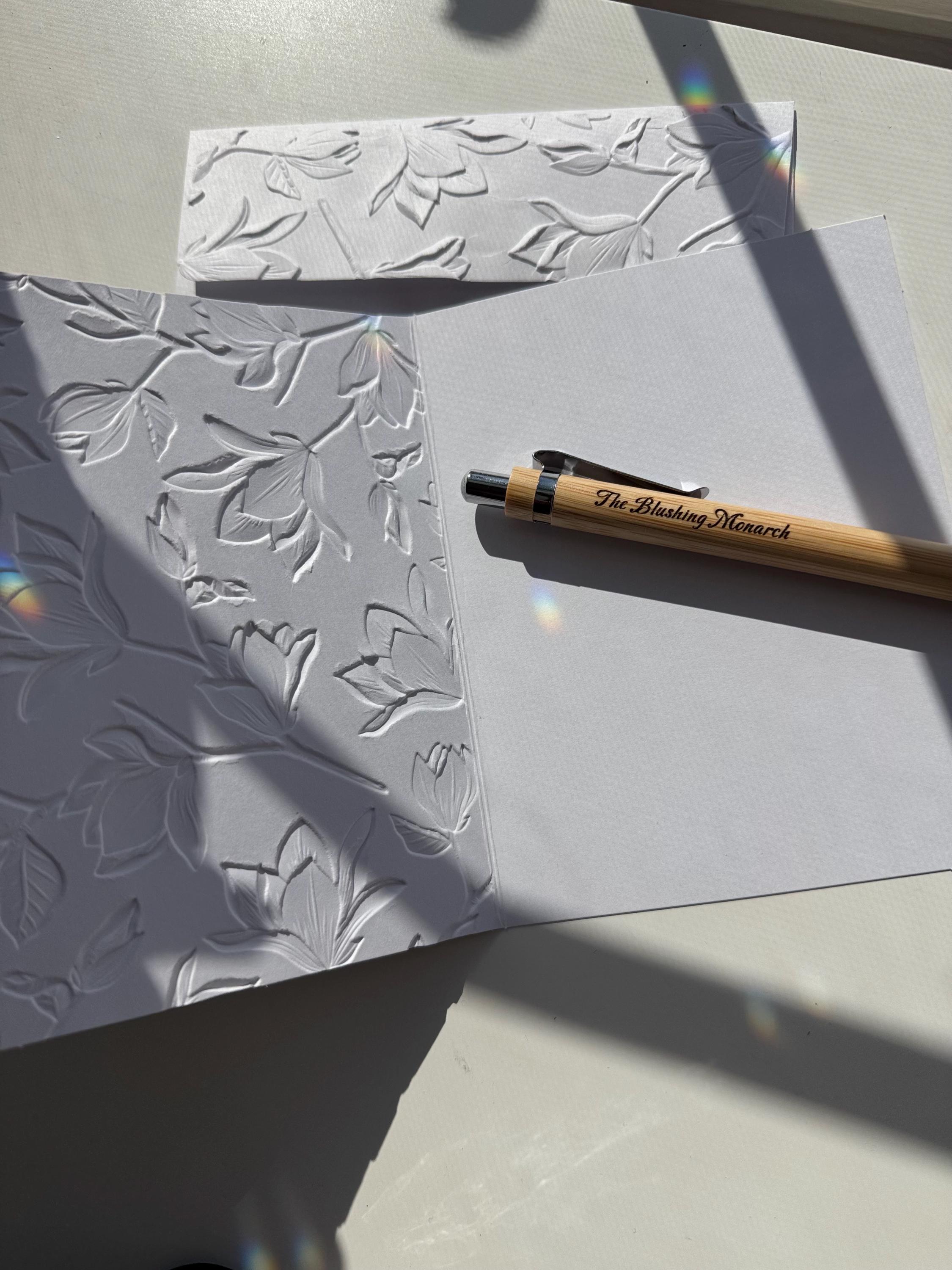 Magnolia Blooms Floral Embossed Blank Note Card Boxed Stationery Set - Etsy