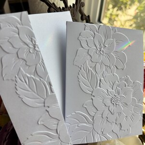 Camelia Embossed Cards Blank Floral Notecards Boxed Stationery Set - Etsy