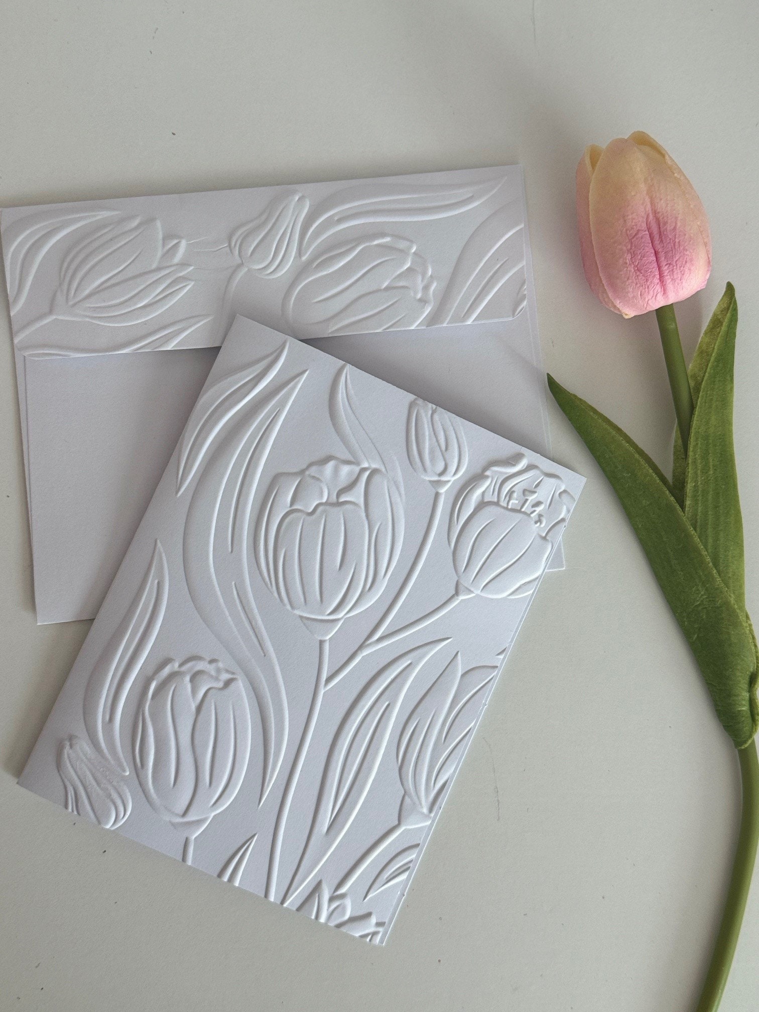 Tulips Embossed Notecard Boxed Stationery Set 4.25 X 5.5 Size - Etsy