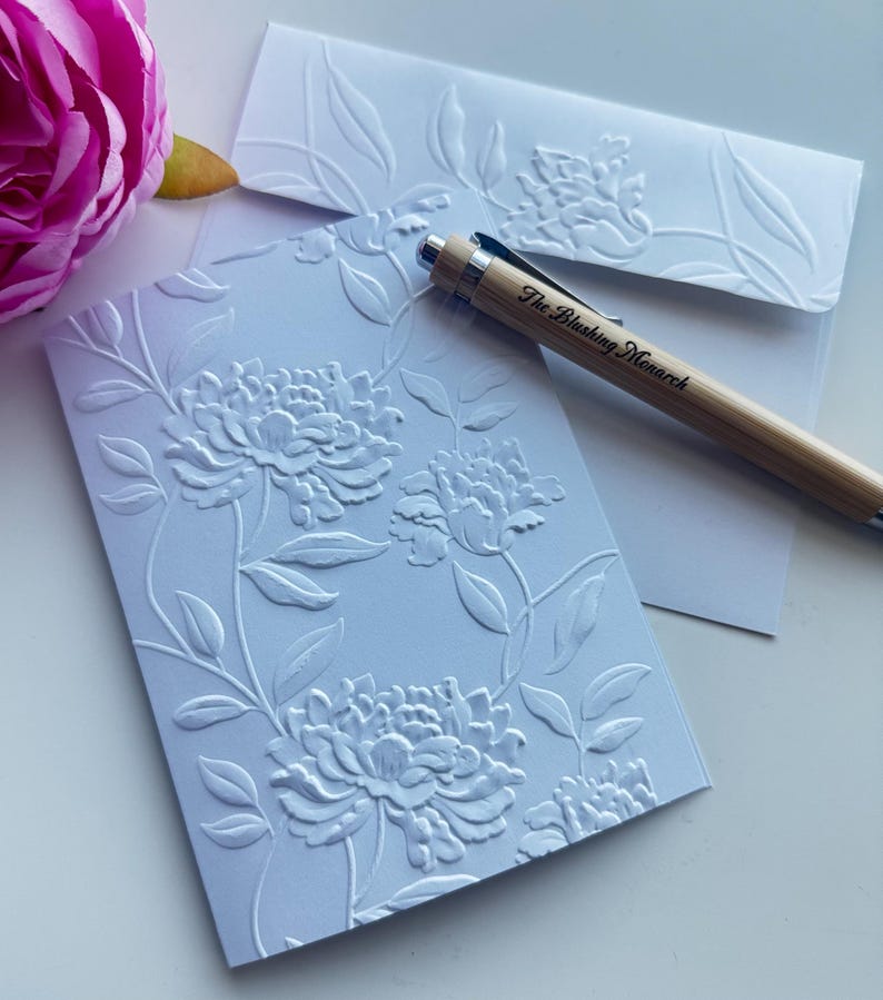 Embossed Floral Cards Boxed Stationery Set A2 Size - Etsy