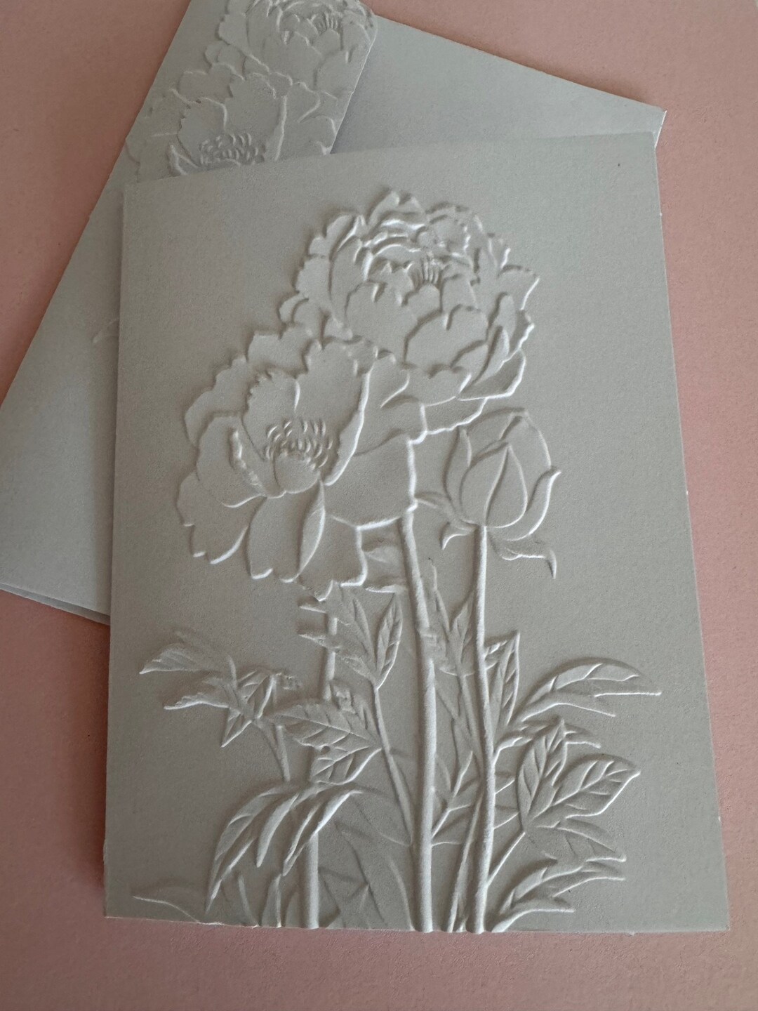 Wild Peony Embossed Cards Floral Blank Notecard Boxed Stationery Set - Etsy