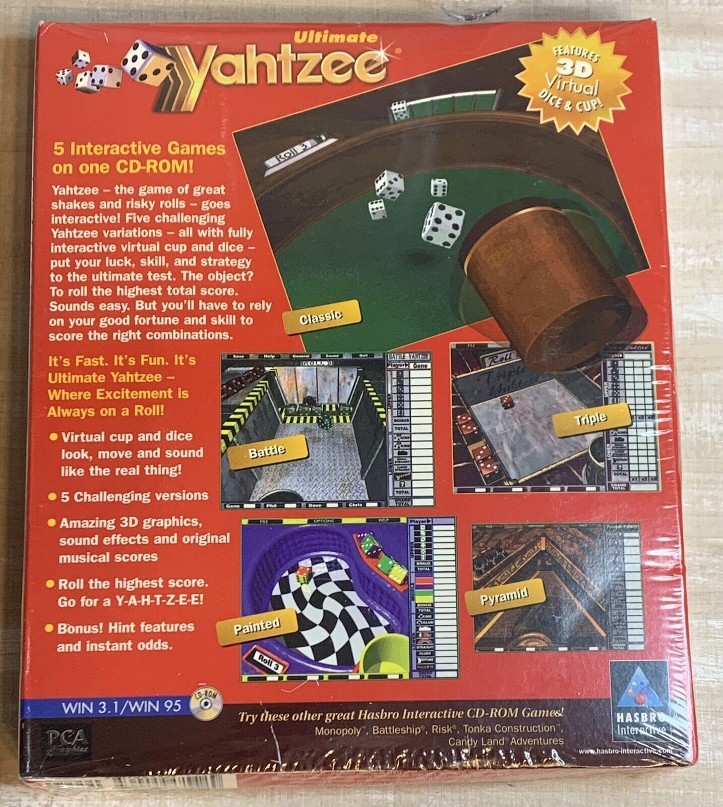 Ultimate Yahtzee CD-ROM Hasbro 1996 Arcade Pc Windows 95