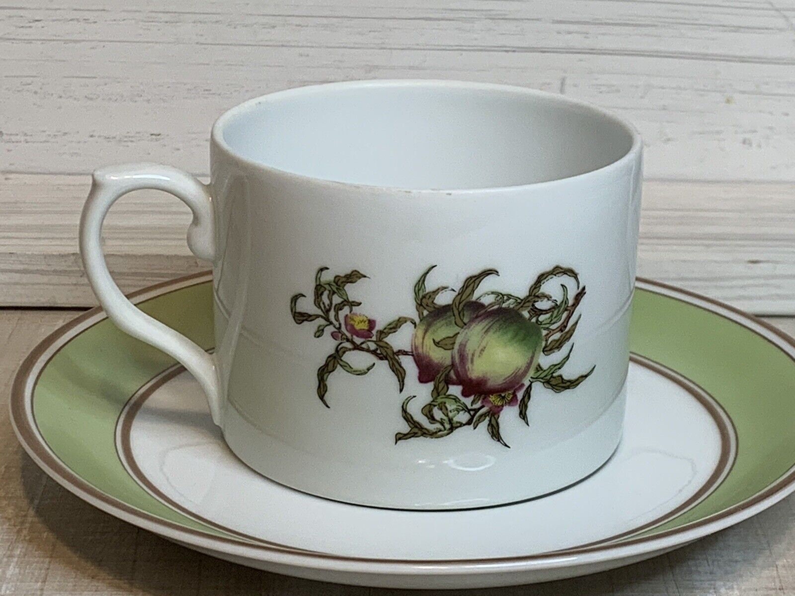 Antique Mottahedeh Vista Alegre Chinese Woodblocks Teacup & Saucer