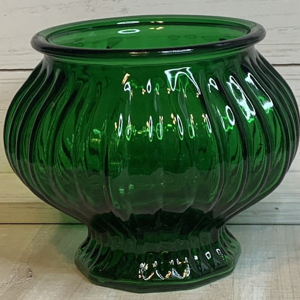 Vintage E. O. Brody Emerald Green Glass Planter Vase G-104