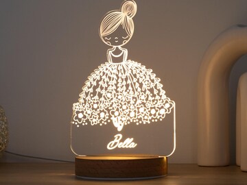 Personalized Ballerina Girl with Name,Custom Night Light with Name,Nursery Room Lamp,Christening Gift,Ballet Gift,Birthday Gift for Her