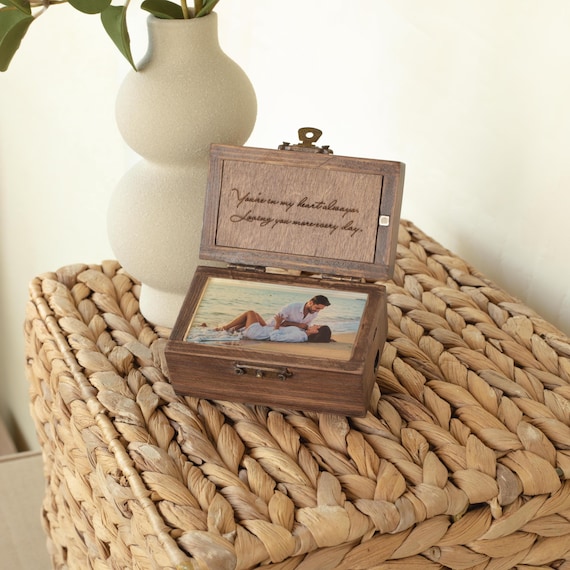 Personalized Wooden Light  Music Box: Custom Song, Photo, and Text