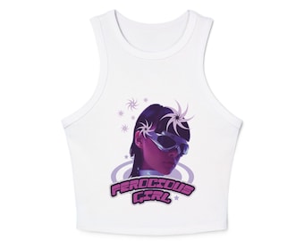 Y2K Ferocious Girl Baby Tank Top, Stylish Crop Top, Cool Summer Apparel, Athletic Wear, Gifts for Her, Party Top