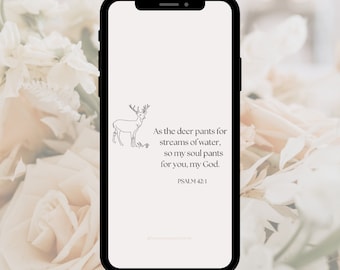 Telefoonachtergrond Psalm 42:1 Schrifttekst – christelijk lockscreen (digitale download)