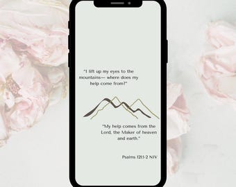 Psalm 121 Scripture Phone Wallpaper, Christian Lock Screen for Encouragement