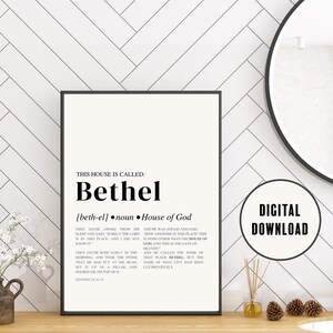 Bethel House of God Definition Printable Christian Wall Art | Scripture Digital Download, Christian Poster, Bible Art Print, Digital Print