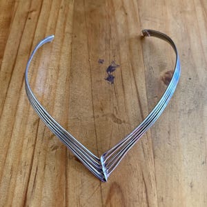 Vintage Mexico 925 Sterling Silver Taxco Layered Wave Collar 4 1/2&quot; x 4 1/2&quot; Necklace
