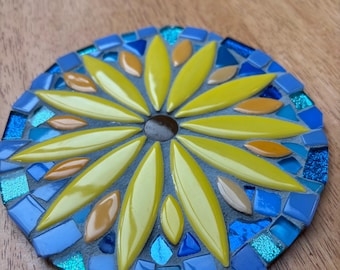 Handmade Sunflower Mosaic Trivet or larger coaster