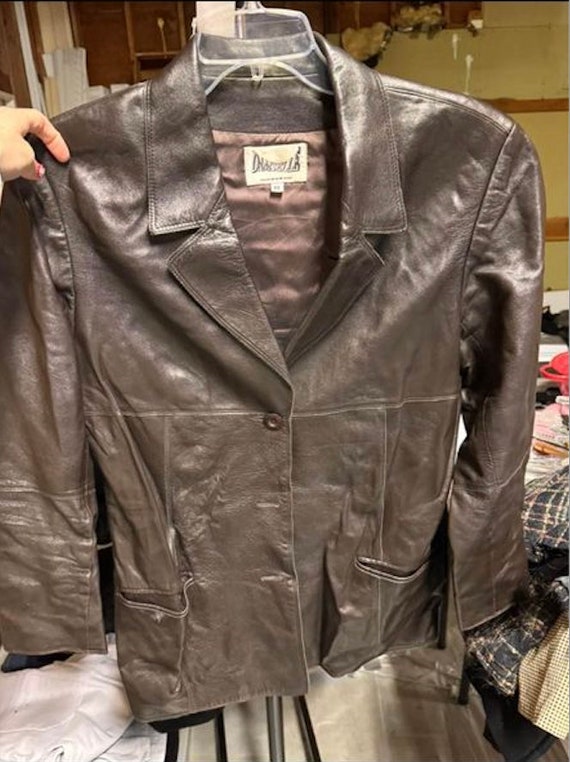 Damselle Genuine Leather Jacket Soft brown leather